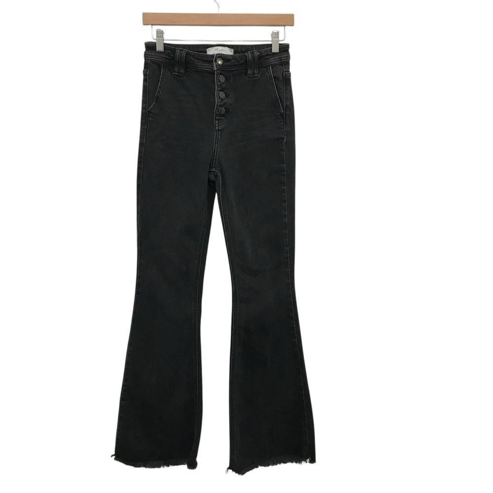 KanCan Signature Jean Womens 27 Black Stretch Denim Ultra High Rise Super Flare